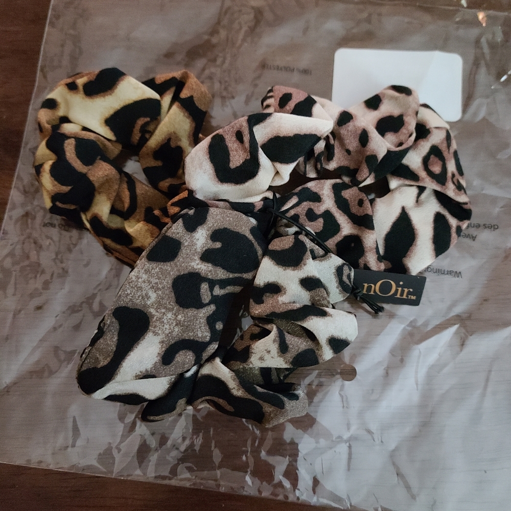Three animal print scrunchies by Noir